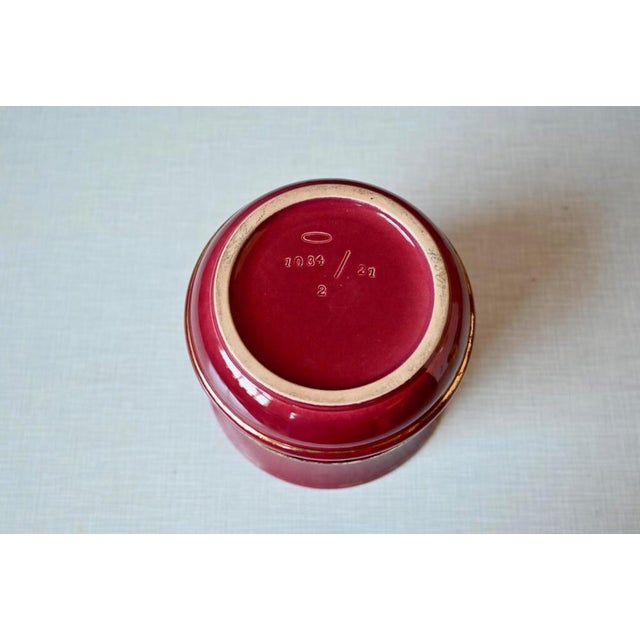 Art Deco French Red and Gold Flower Pot, 1940s For Sale - Image 6 of 8