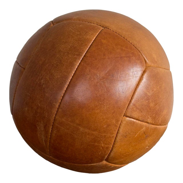Vintage Leather Medicine Ball For Sale