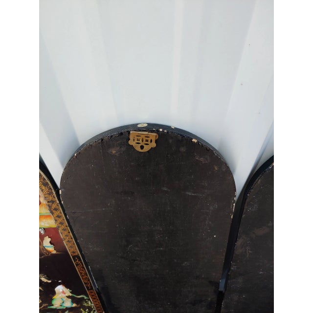 Ceramic Asian Oriental Wall Plaques - Set of 3 For Sale - Image 7 of 8