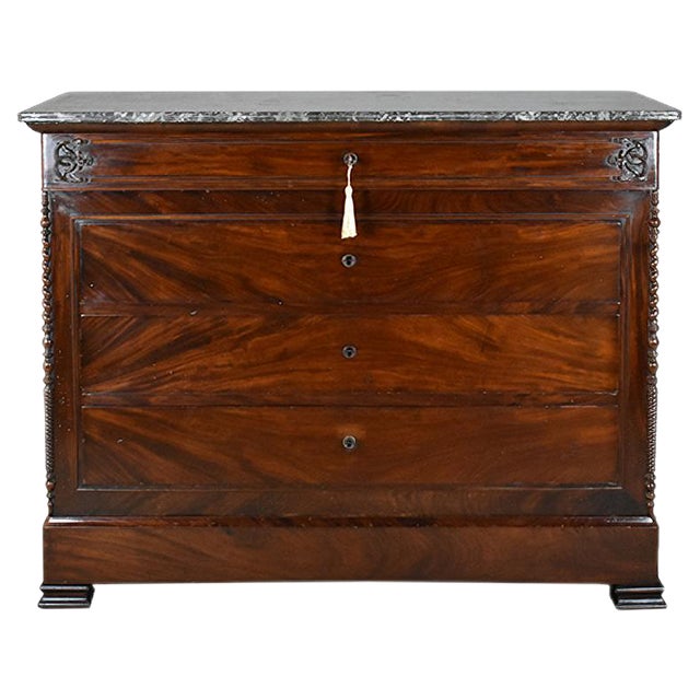 19th Century French Mahogany Chest of Drawers For Sale
