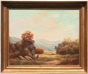 'The Noonday Rest' by Charles Damrow, Circa 1940; Wisconsin, Artist of the American West