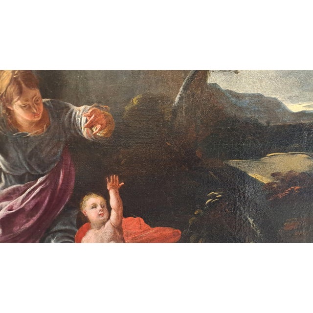 Rest on the Flight Into Egypt, Oil on Canvas, 18th Century, Framed For Sale - Image 3 of 4