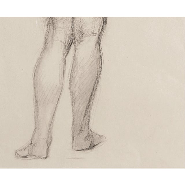 This beautiful, signed antique nude figural drawing from early 1900's Europe is an exquisite drawing in the style and...