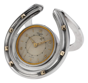 20th Century English Silver & Gold Alarm Clock by Jaeger for Asprey & Co, 1956