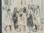 Tourists at Chartres - Original Graphite Drawing C. 1964 For Sale - Image 6 of 6