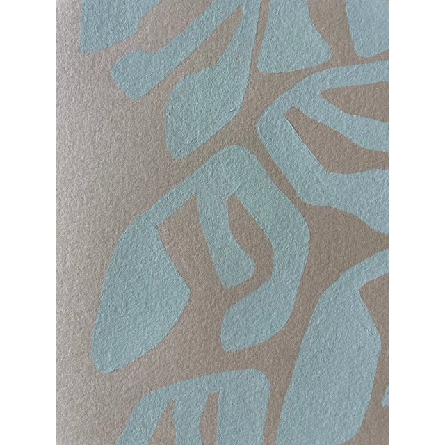 Contemporary abstract minimalist botanical painting on French hand crafted cotton paper. Framed in gold frame Each work...