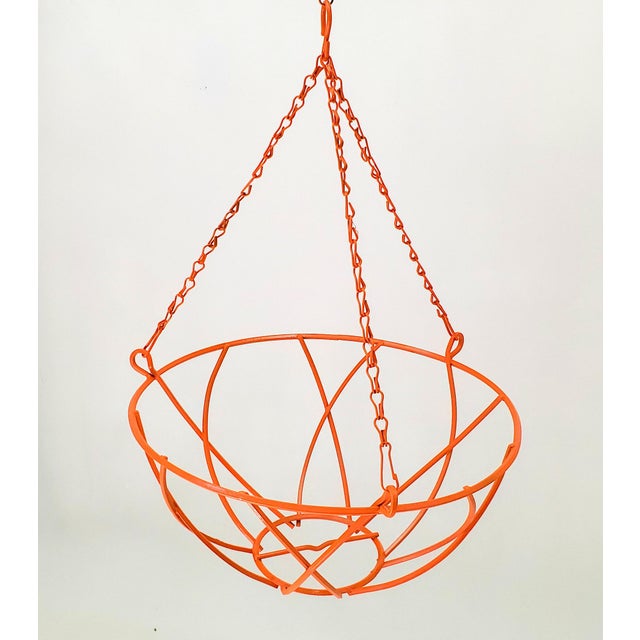 Mid Century Modern Orange Metal Hanging Fruit Veggie Basket Chairish
