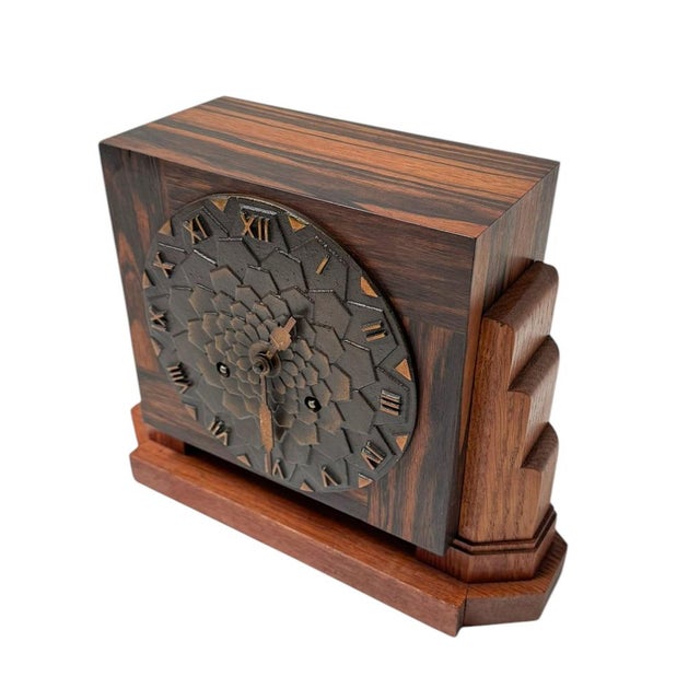 1920s Art Deco Amsterdamse School Mantel Clock by Mundiklok, 1920s For Sale - Image 5 of 10