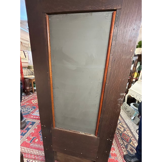 Antique Tiger Oak Hall Tree With Bevelled Mirror & Duck Coat Hooks For Sale - Image 16 of 18