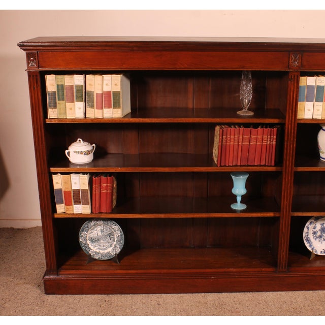 19th Century Large Mahogany Open Bookcase For Sale - Image 4 of 13
