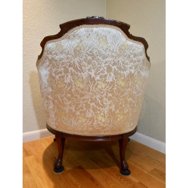 Bergere boudair tub chair, super comfortable to lounge in, low seat - cushion is 17 " high. Seat: 22 D x 23 ( front )W Arm...