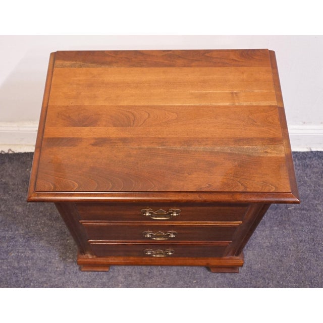 Cresent Furniture Solid Cherry Traditional Style 22" Three Drawer Nightstand For Sale - Image 4 of 12
