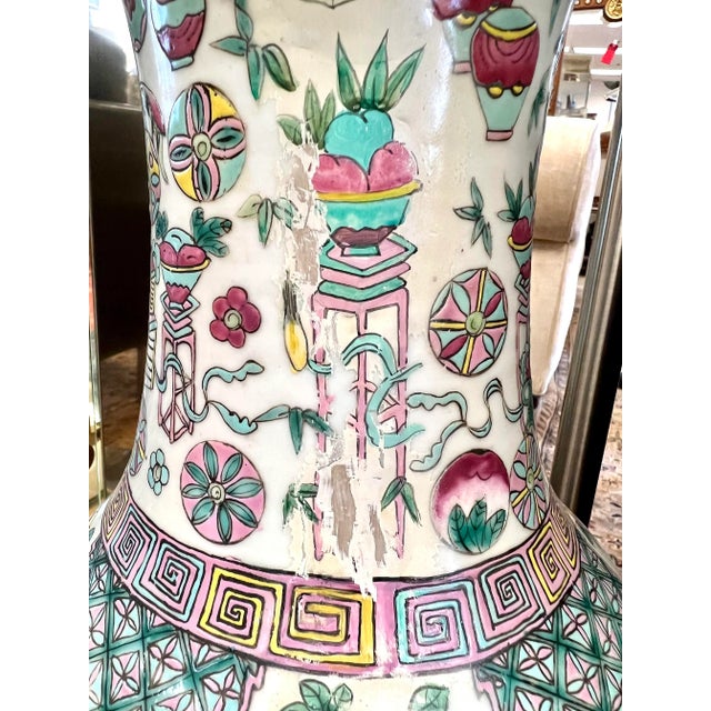 Ceramic 19th Century Chinese Famille Rose Porcelain Vase Urn For Sale - Image 7 of 8