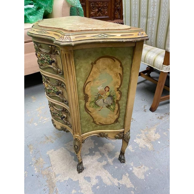 For sale is an antique chest of drawers / nighstand from roughly the 1920's. It has a thick heavy marble top imbedded into...