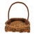 Vintage Handmade Woven Natural Wood Basket With Handle 12.25" X 10.75" For Sale