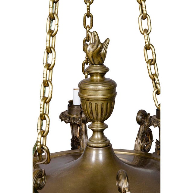 Traditional Empire Style Bronze Chandelier For Sale - Image 3 of 12