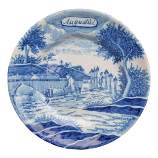 Antique Dutch Delft Augustus Twelve Months Dish from De Porceleyne Bijl, 1770 For Sale