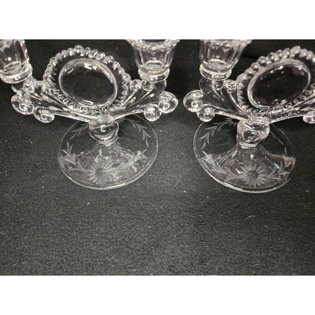 Art Nouveau Early 20th Century Double Light Candlestick Holders Line #555 - a Pair For Sale - Image 3 of 7