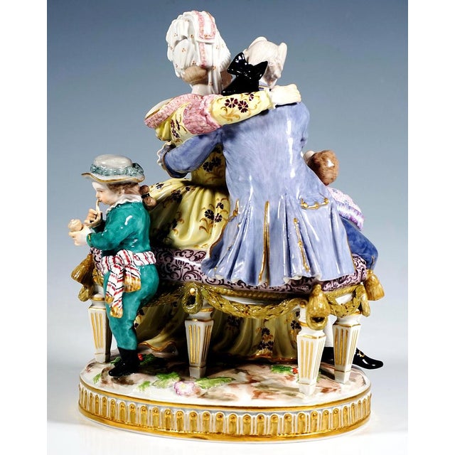 Rococo Rococo The Happy Parents Genre Group attributed to M.V. Acier for Meissen, Germany, 1924-1934 For Sale - Image 3 of 9