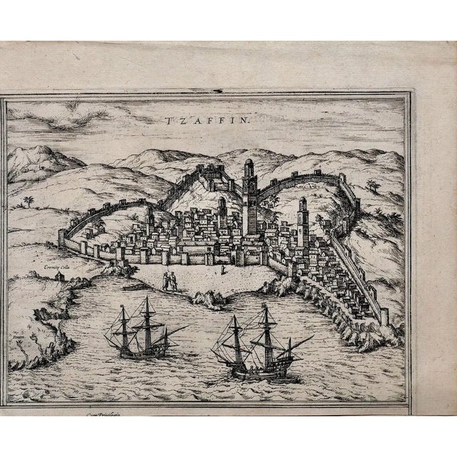 Map of Safi - Original Etching by George Braun - Late 16th Century Late 16th Century For Sale