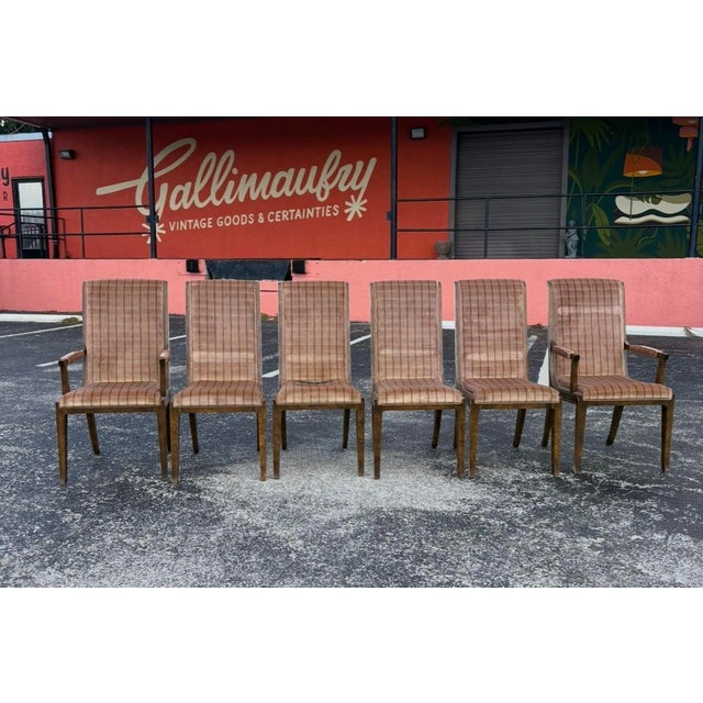 Brown Mid Century Mastercraft Burl Dining Set For Sale - Image 8 of 17