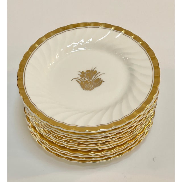 Set of 12 Mintons ‘Gold Crocus’ Bread or Dessert Plates, 6", England, circa 1920s A charming and refined set of twelve...
