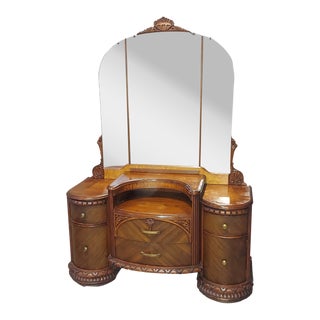 1900s Antique Round Inset Vanity For Sale