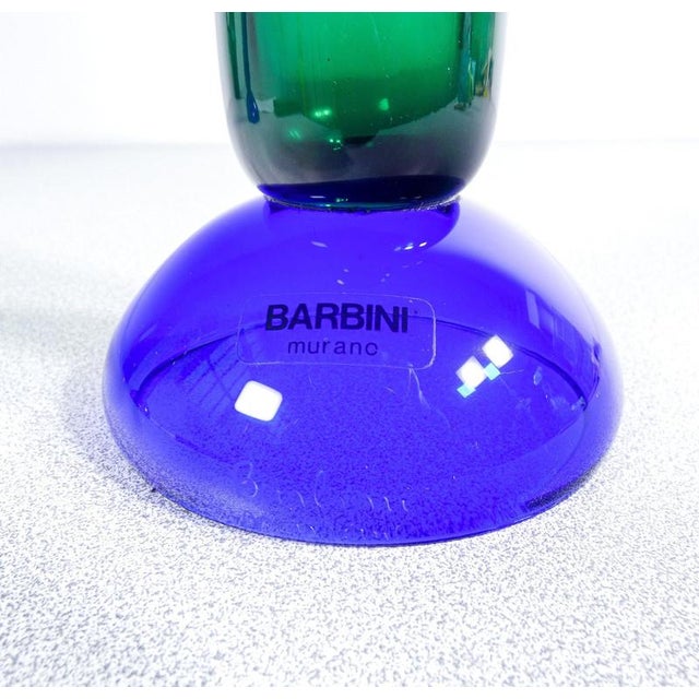 Blue Blown Glass Candlesticks by A. Barbini, Set of 2 For Sale - Image 8 of 16