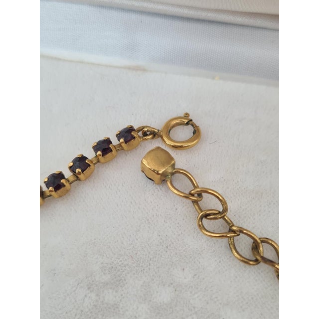 Gold Necklace with Natural Garnets in Sander Jewelry Box, Hannover, Germany, 1960s For Sale - Image 8 of 10
