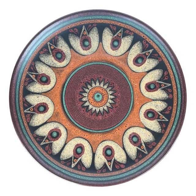 Vintage German Large Ceramic Wall Plate from KMK Keramik Manufaktur Kupfermühle, 1970s For Sale
