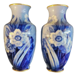 Large Limoges Porcelain Vases from Michelaud Brothers, 1951, Set of 2