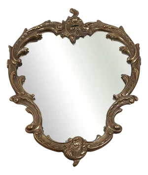 Baroque Style Brass Wall Mirror with Reliefs, 1960s