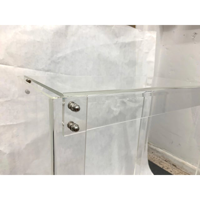 Vintage Two-Tiered Lucite Console Table For Sale - Image 9 of 11