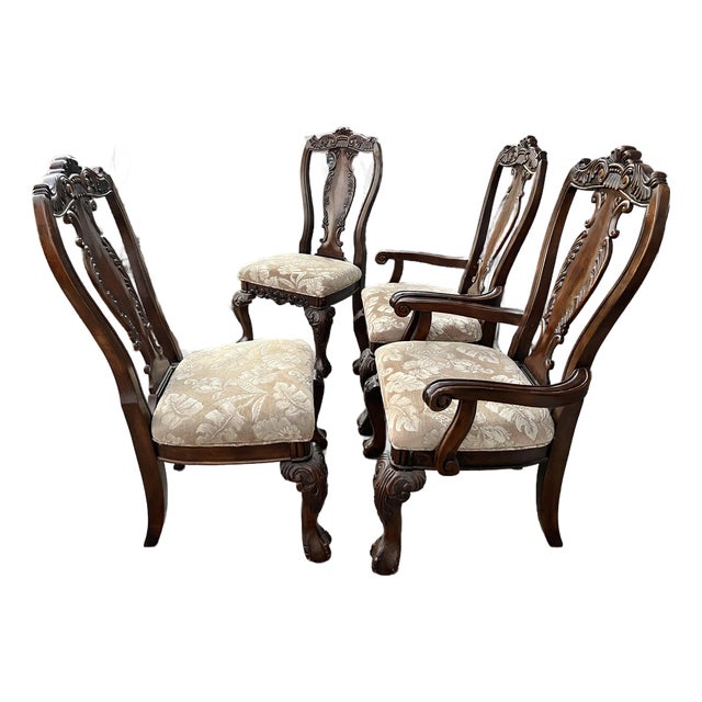 Late 20th Century Large Chippendale Chairs With Ball and Claw Feet-4 For Sale