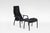 Wood Set of Vintage Black Sheepskin Lamino Lounge Chair and Ottoman by Yngve Ekström for Swedese For Sale - Image 7 of 7