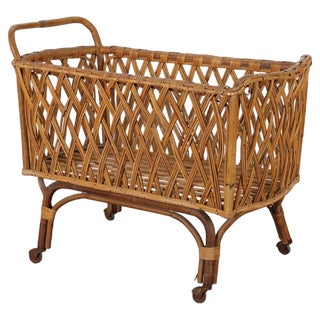 Vintage Bamboo Cradle, Italy, 1960s For Sale