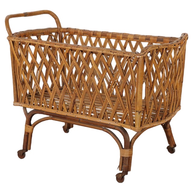 Vintage Bamboo Cradle, Italy, 1960s For Sale