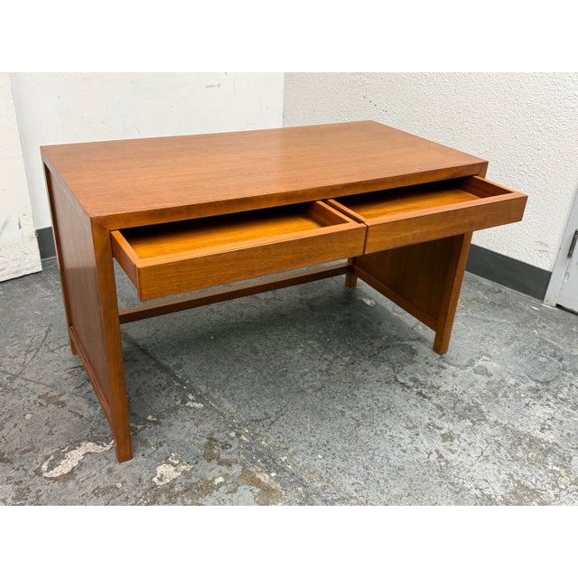 Bespoke Mid-Century Modern Desk + Two Drawers For Sale - Image 4 of 12