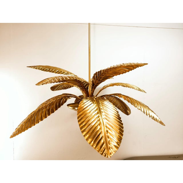 Metal Brass Palm Pendant Light For Sale - Image 7 of 18