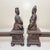 Antique Pair 19th Century Chinese Emperor & Empress Cast Iron Fireplace Andirons For Sale - Image 11 of 16