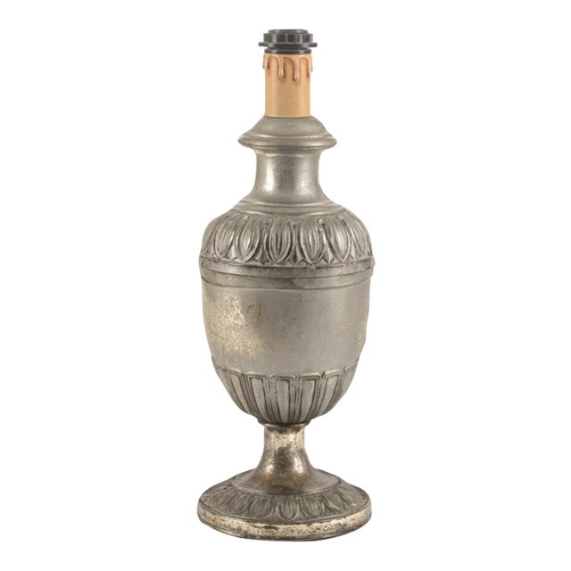 Wood and Silvered Metal Table Lamp, 1900s For Sale - Image 5 of 5