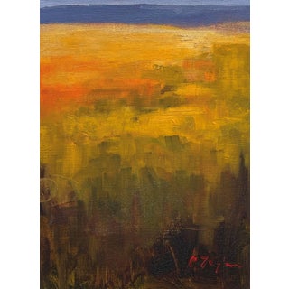 Untitled by Connie Taylor | Oil on panel Abstract landscape with warm colors. For Sale