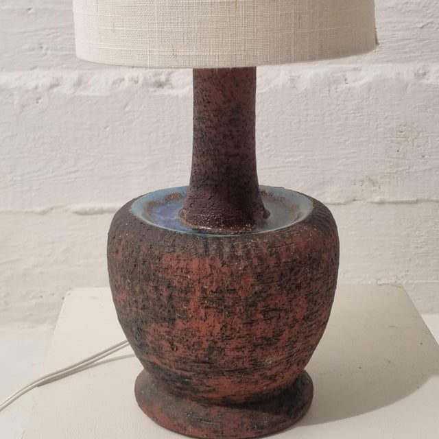 Mid-Century Modern Mid-Century Modern Scandinavian Pottery Lamp, 1960s For Sale - Image 3 of 11