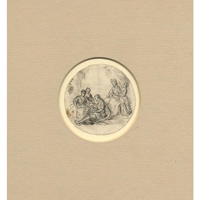 Circle of Jean-Honoré Fragonard, Gathering with Young Lovers, 18th Century, Watercolour, Framed For Sale - Image 6 of 6