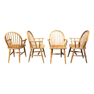 English Windsor Style Dining Chairs, 1960s, Set of 4 For Sale