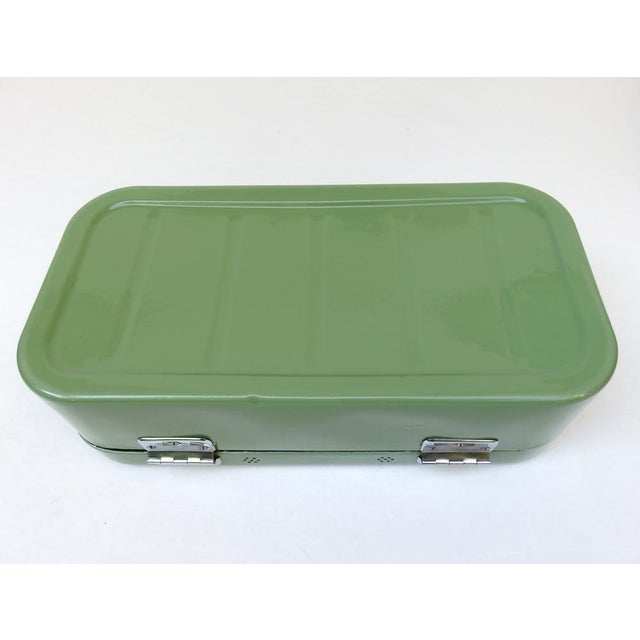 Antique Art Nouveau Lunch Box in Green and Chrome-Plated, 1890s For Sale - Image 5 of 11