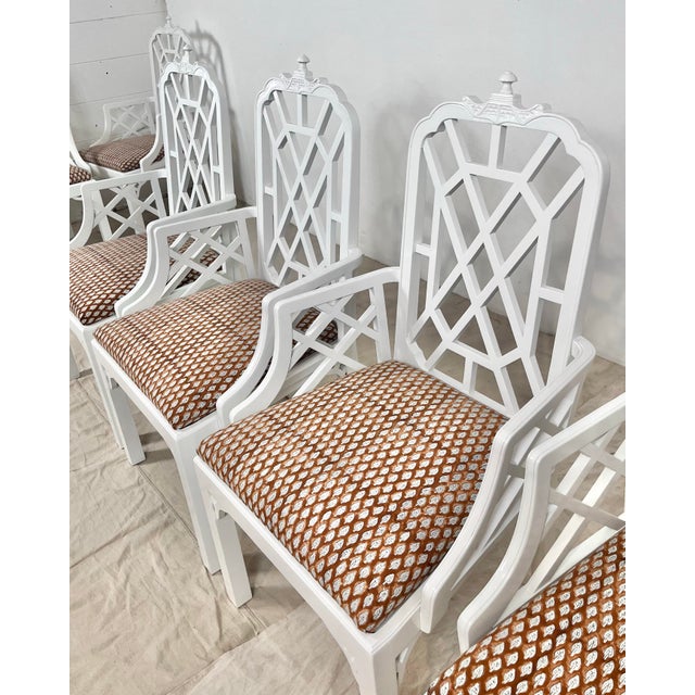 Late 20th Century Vintage Century Furniture Pagoda Dining Chairs- Set of 10 For Sale - Image 5 of 12