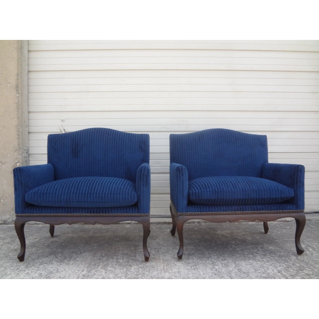 Pair Of French Louis XV-XVI Style Walnut Marquises. Marquises Are Oversized Bergeres, Loveseats Or Large Chairs. This...