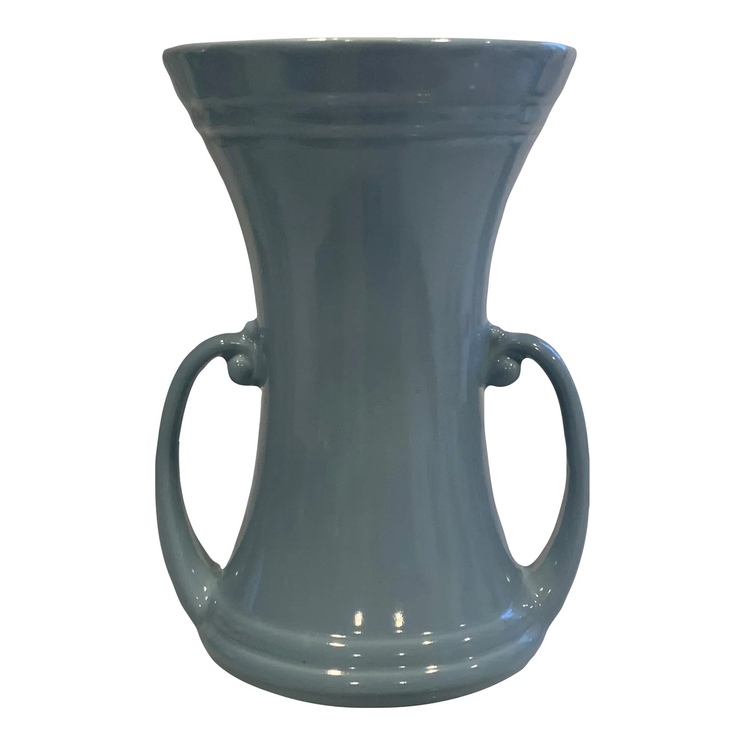 Abingdon Usa Cornflower Blue Double Handle Vase Chairish