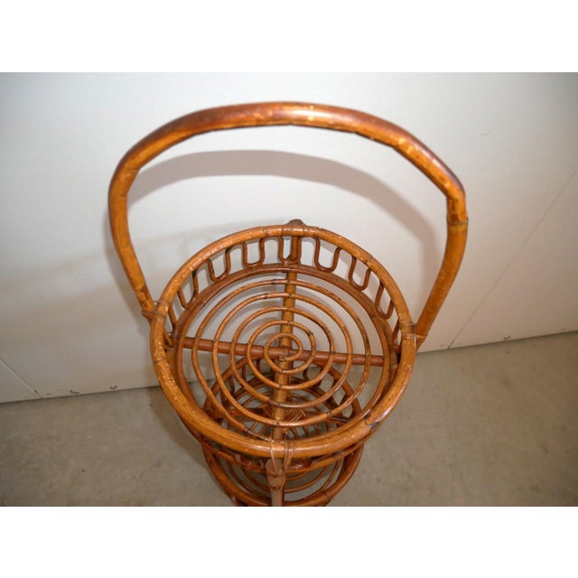 Vintage Bottle Holder Bamboo Bottle Holder Cart, 1960s For Sale - Image 3 of 13